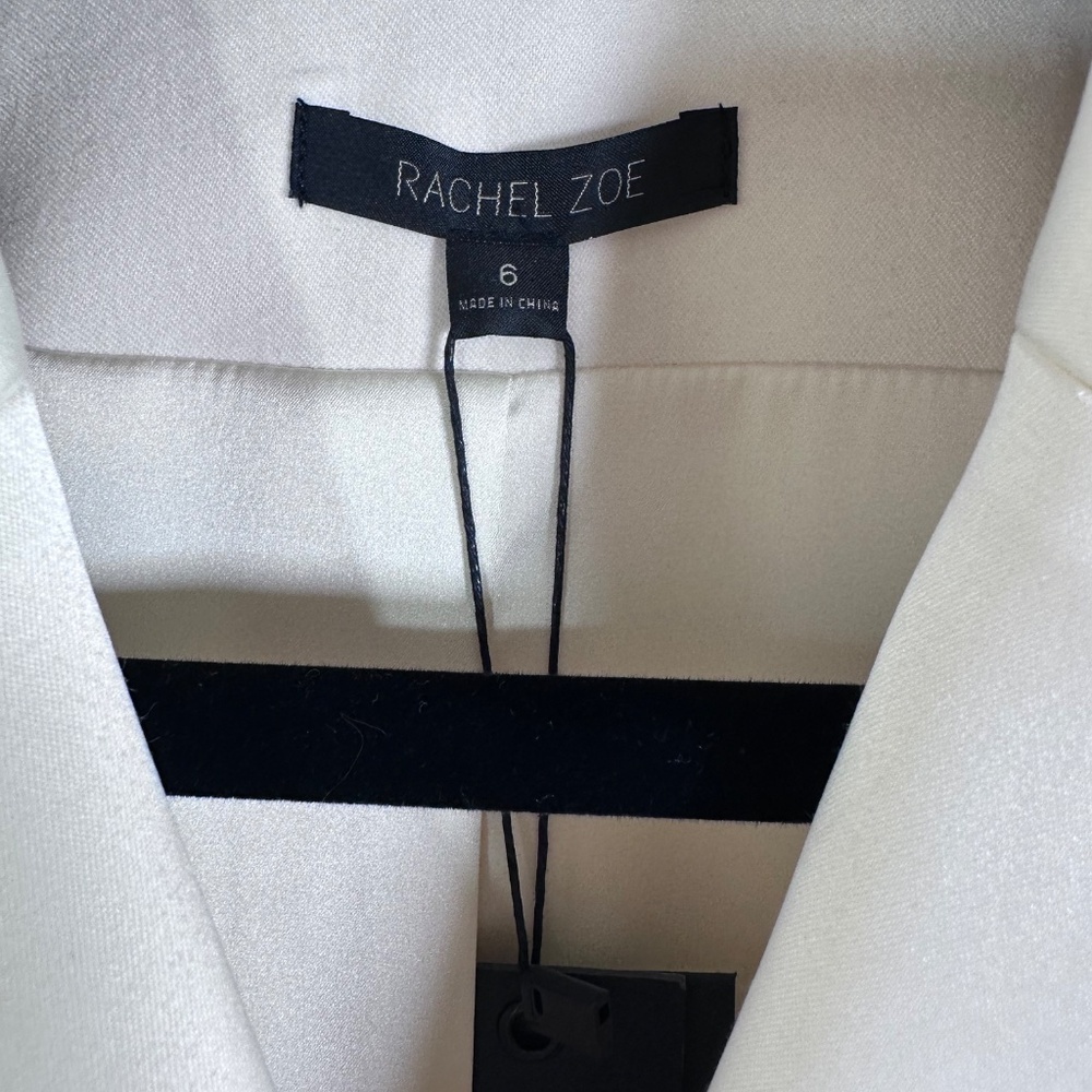 NWT RACHEL ZOE Wool Tuxedo Jacket Mini Dress In Ivory Size 6 RARE - Picture 10 of 12